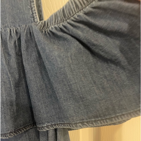 Vera Moda Cold Shoulder Denim Ruffle Blouse - Picture 7 of 8